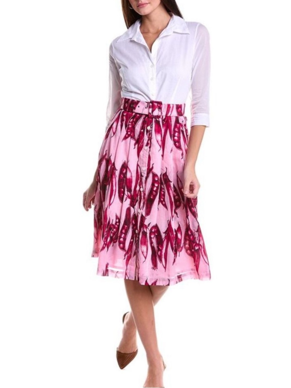 Samantha‎ Sung Audrey Shirt Dress Two Tone Sweet Pea Soft Pink Size 6